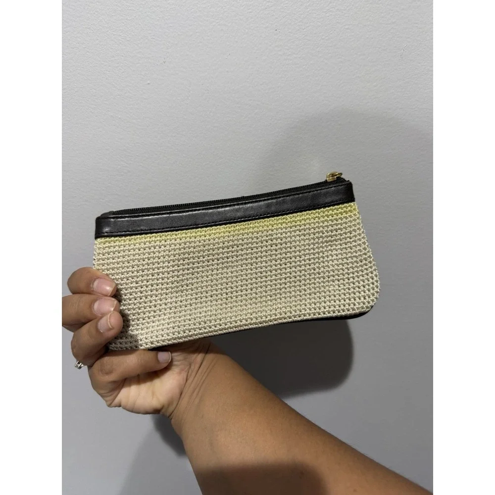 The Sak Essential Crocheted‎ Zipper Pouch Tan Bag Purse NWOT F